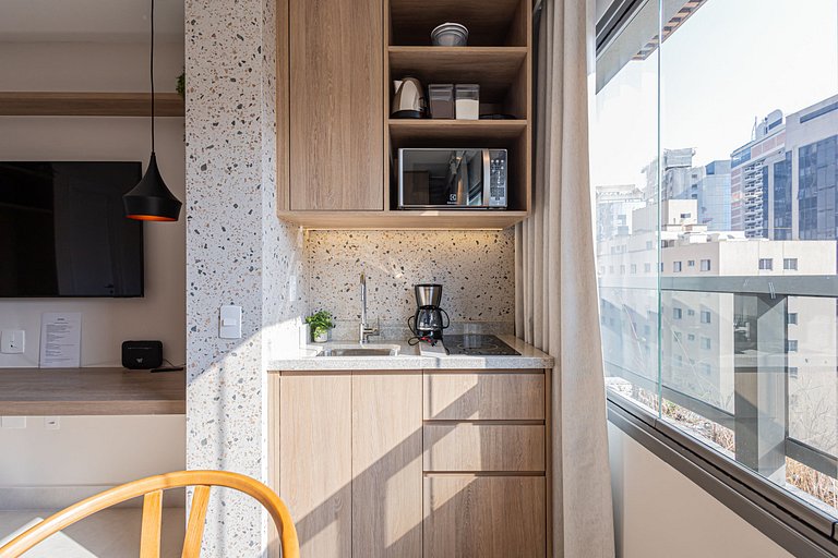 Studio 709 Completo e com vista da cidade SP