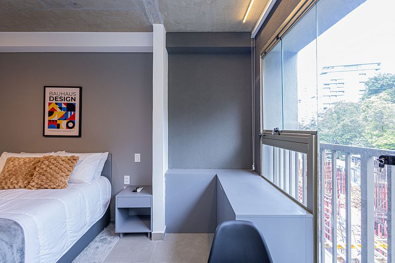 Studio 305 Jardins Luxuoso - Vidro anti-ruído