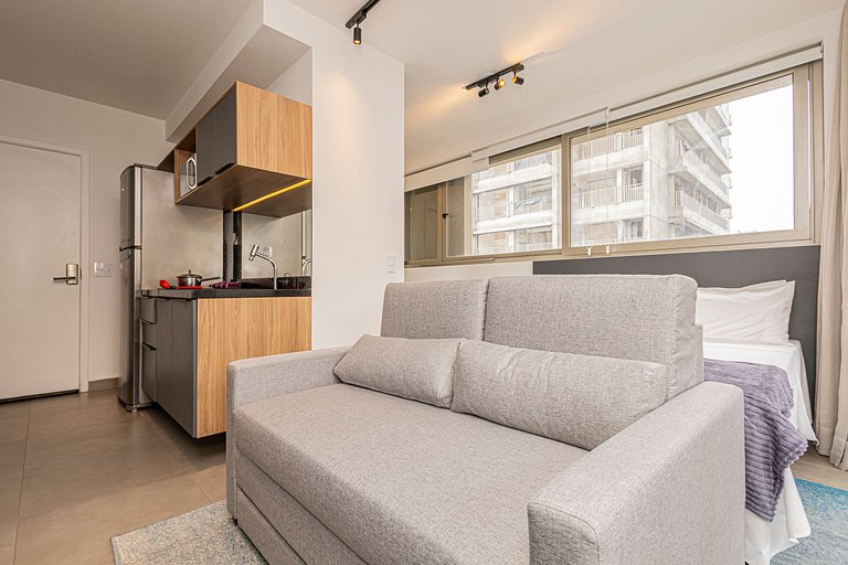 Studio 810 Completo e Aconchegante com Sofá-cama