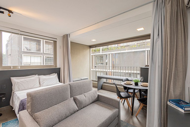 Studio 810 Completo e Aconchegante com Sofá-cama