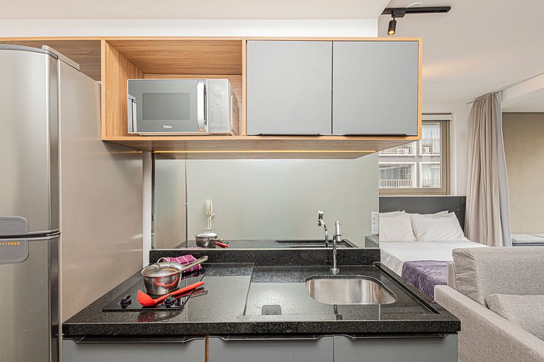 Studio 810 Completo e Aconchegante com Sofá-cama