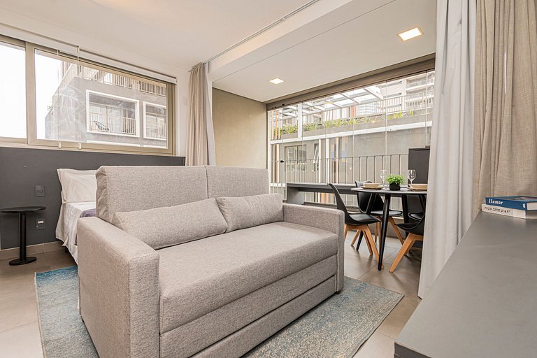 Studio 810 Completo e Aconchegante com Sofá-cama