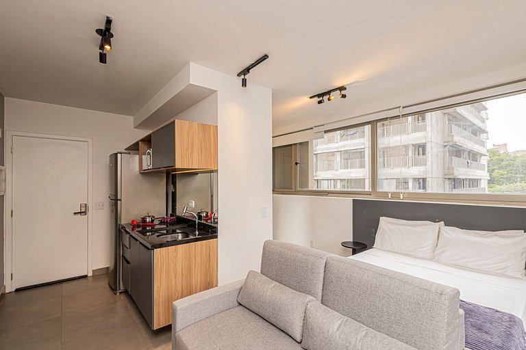 Studio 810 Completo e Aconchegante com Sofá-cama