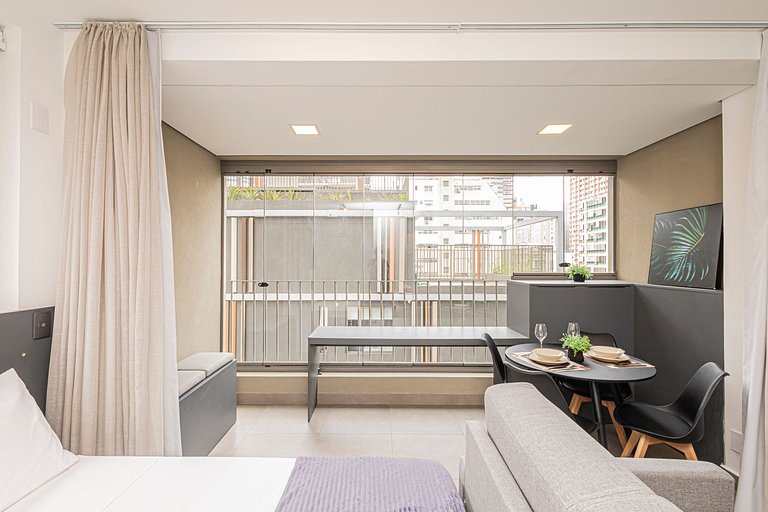 Studio 810 Completo e Aconchegante com Sofá-cama