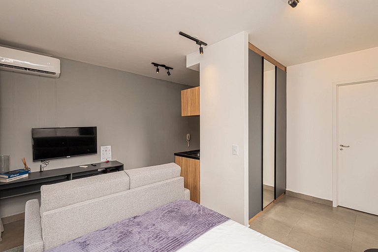 Studio 810 Completo e Aconchegante com Sofá-cama