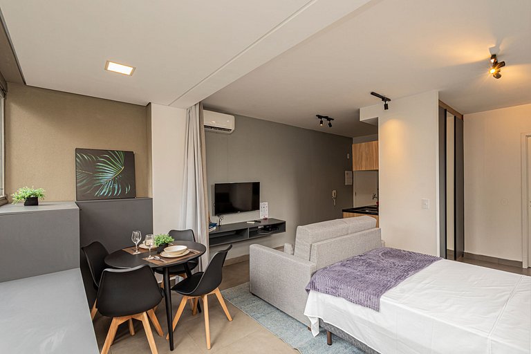 Studio 810 Completo e Aconchegante com Sofá-cama
